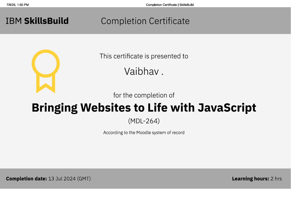 Frontend Certificate