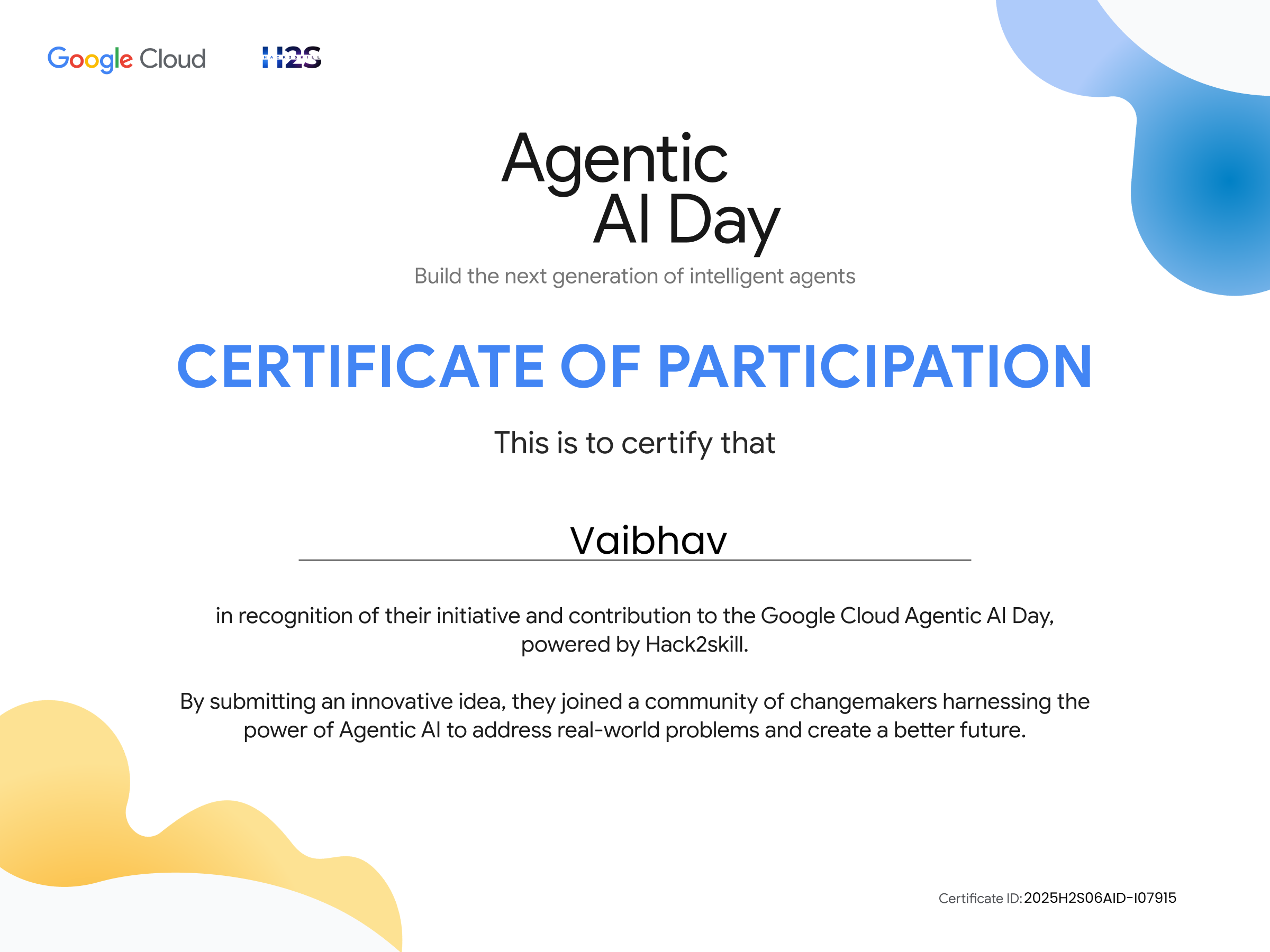 AgenticAI Certificate